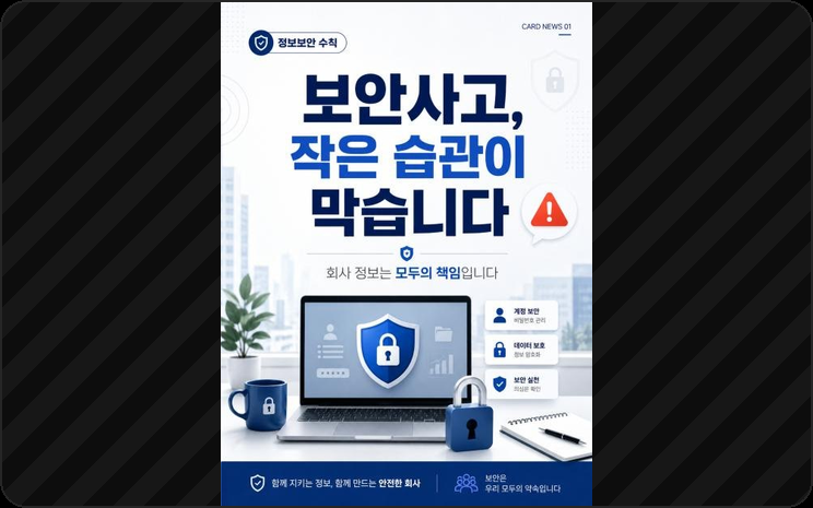 정보보안 수칙 카드뉴스